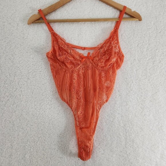 Unbranded Other - Teddy Lingerie Women's Orange Nightie Bodysuit Small